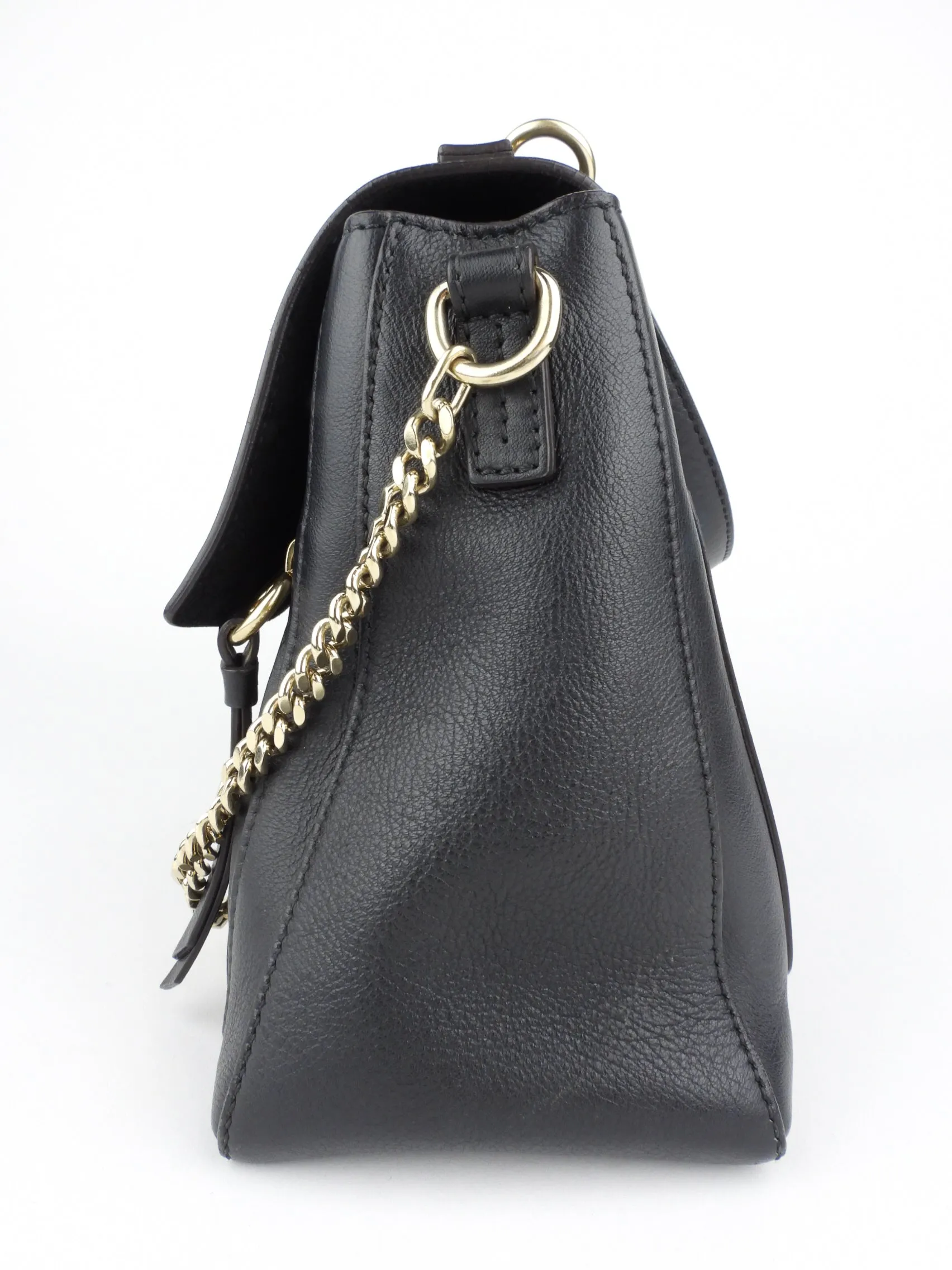 Chloe Black Leather Faye Day Two Way Crossbody Shoulder Bag