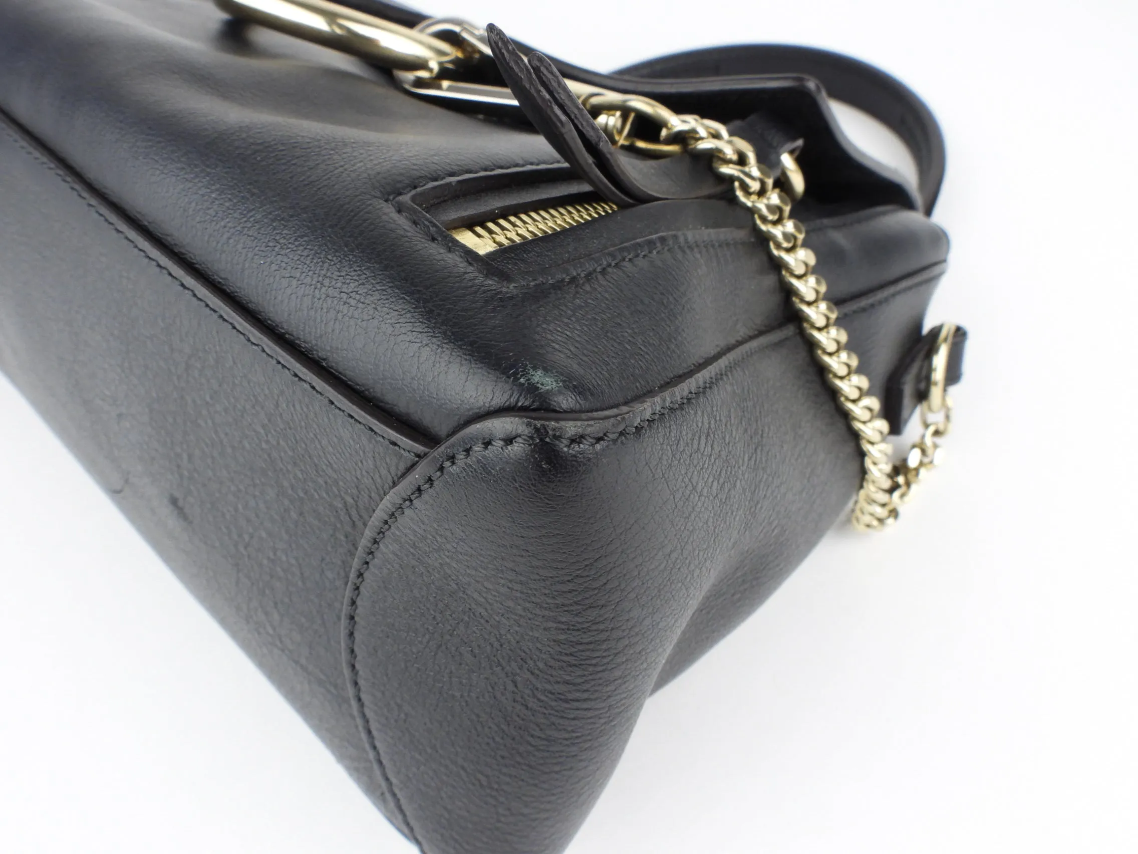 Chloe Black Leather Faye Day Two Way Crossbody Shoulder Bag