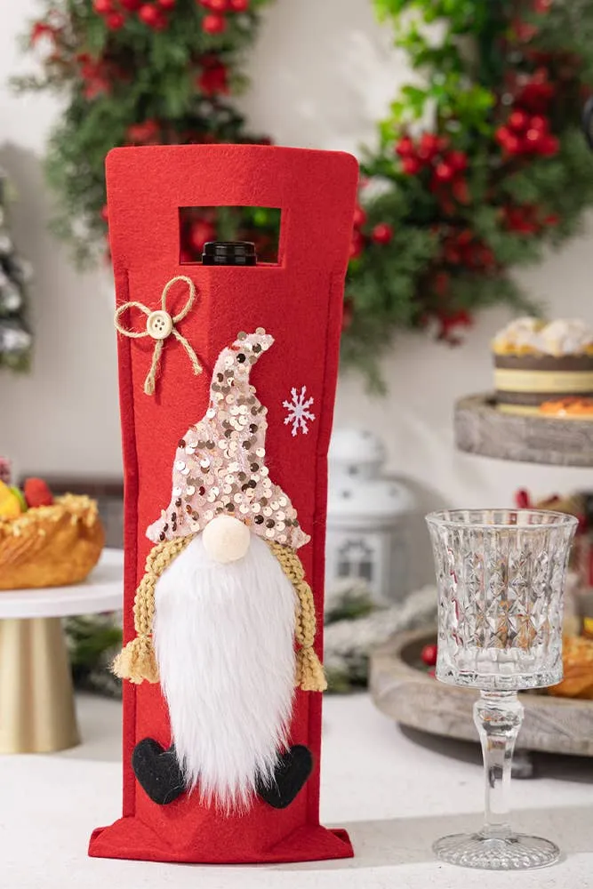 Christmas Gnome Wine Bottle Bag