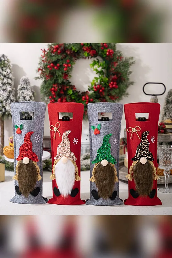 Christmas Gnome Wine Bottle Bag