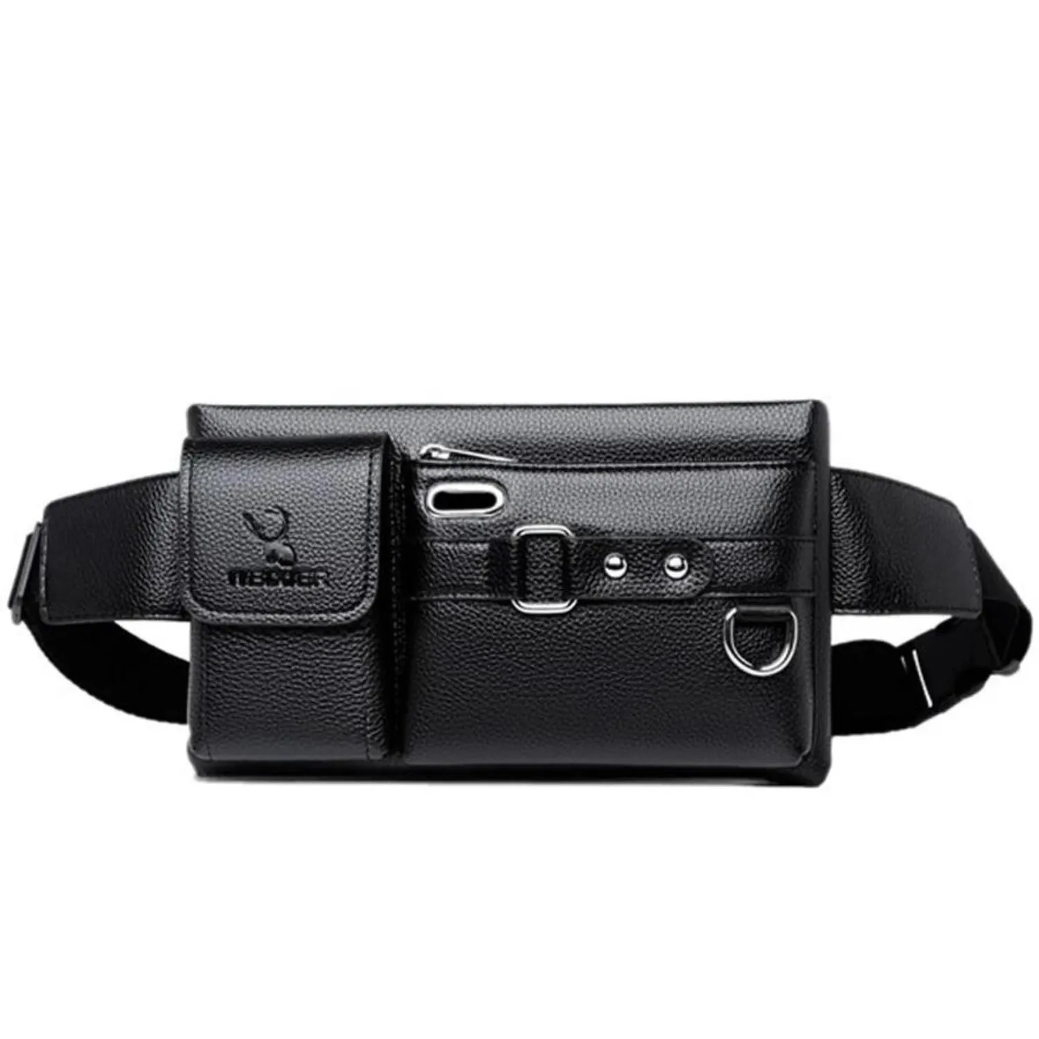 Classic Leather-Look Multi-Functional Waist Crossbody Bag