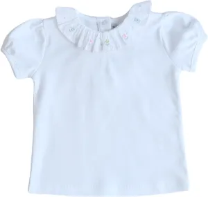 Classic tops White Pima Cotton  girl's top - Spring Again