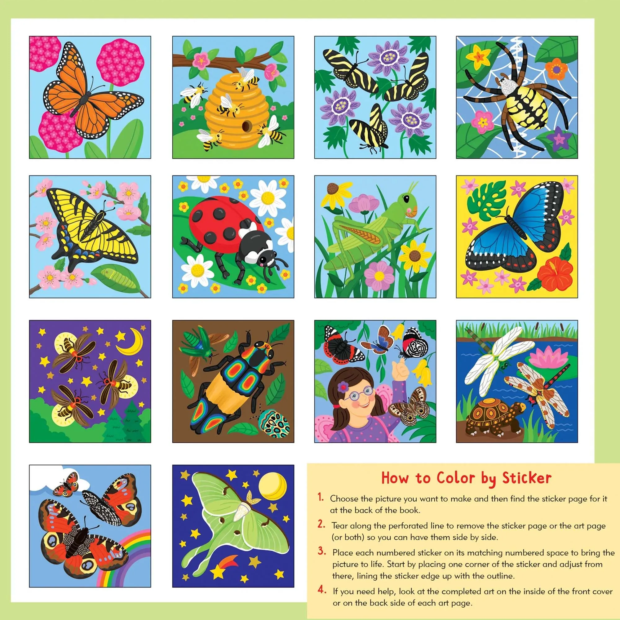 Colour-By-Sticker Butterflies & Bugs