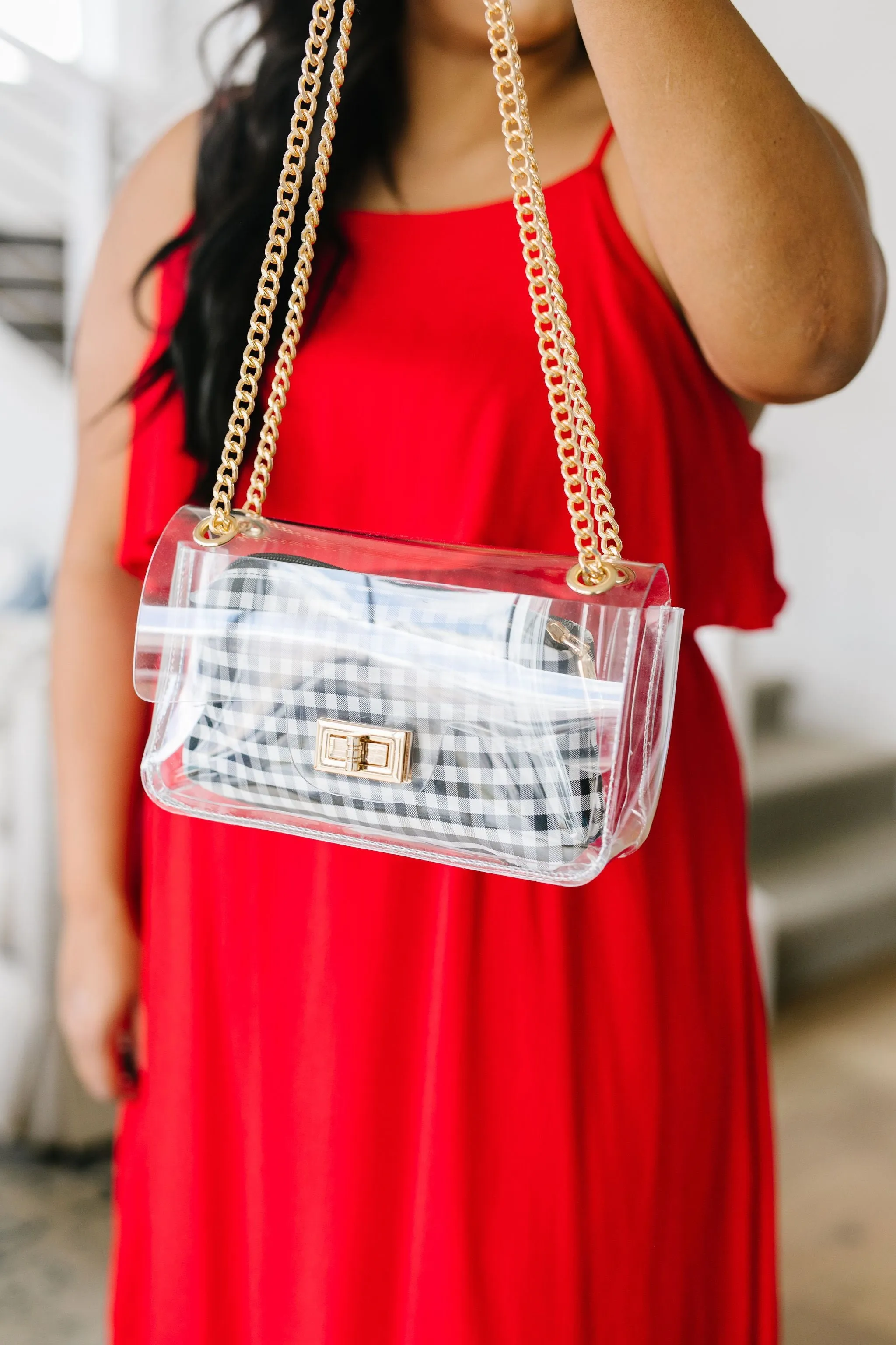 Complete Transparency Gingham Bag