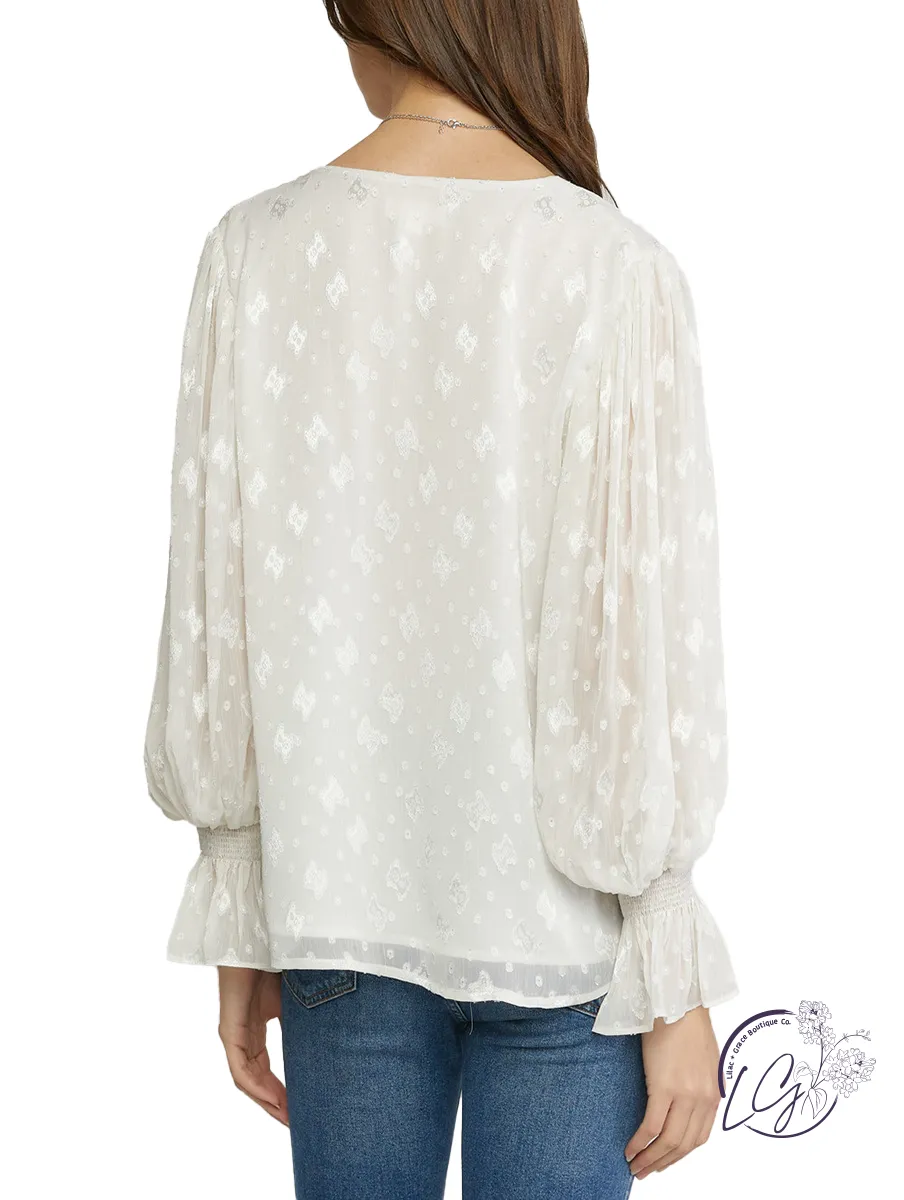 Curvy Flying Above Chiffon Blouse