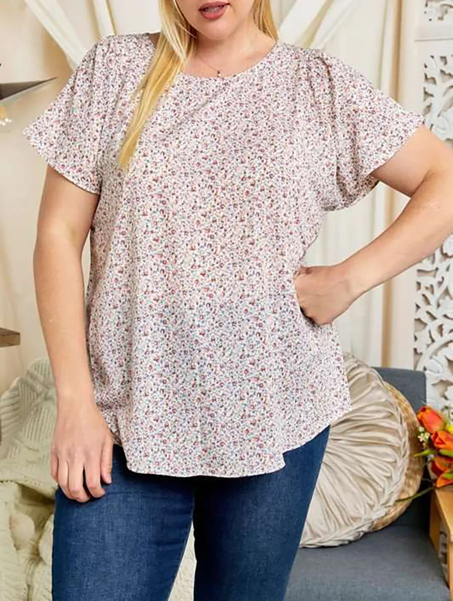 Curvy Happy Days Short Sleeve Top