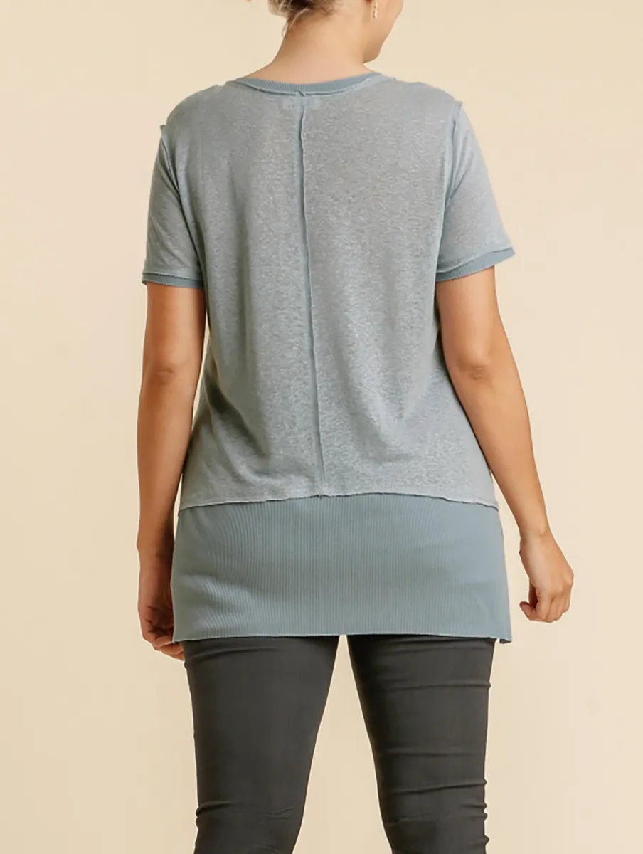 Curvy Last Kiss Raw Edge Top