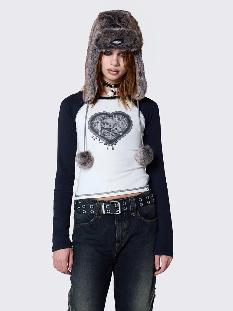 Cute As Hell Graphic Raglan Top