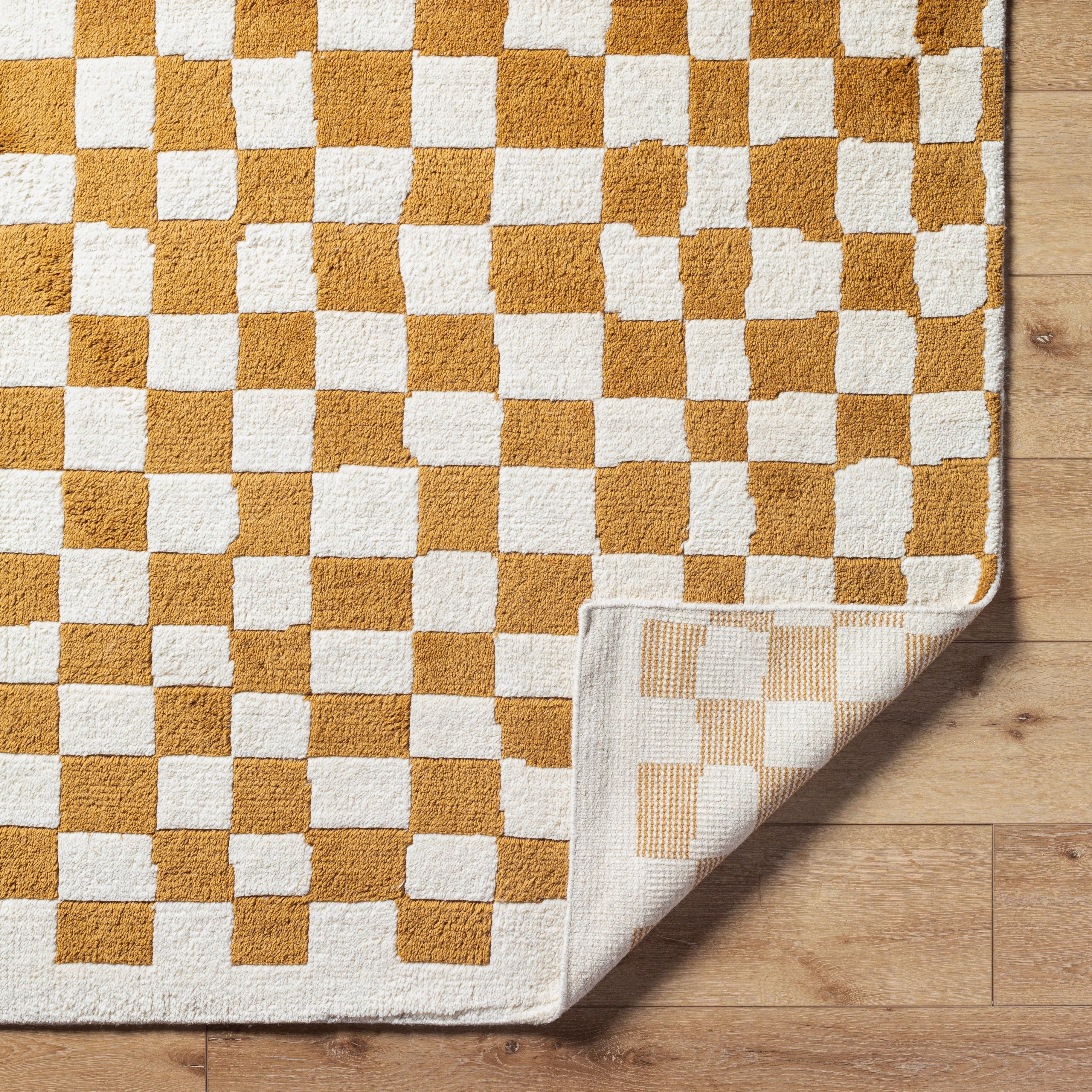 Damian Camel Checkered Rug