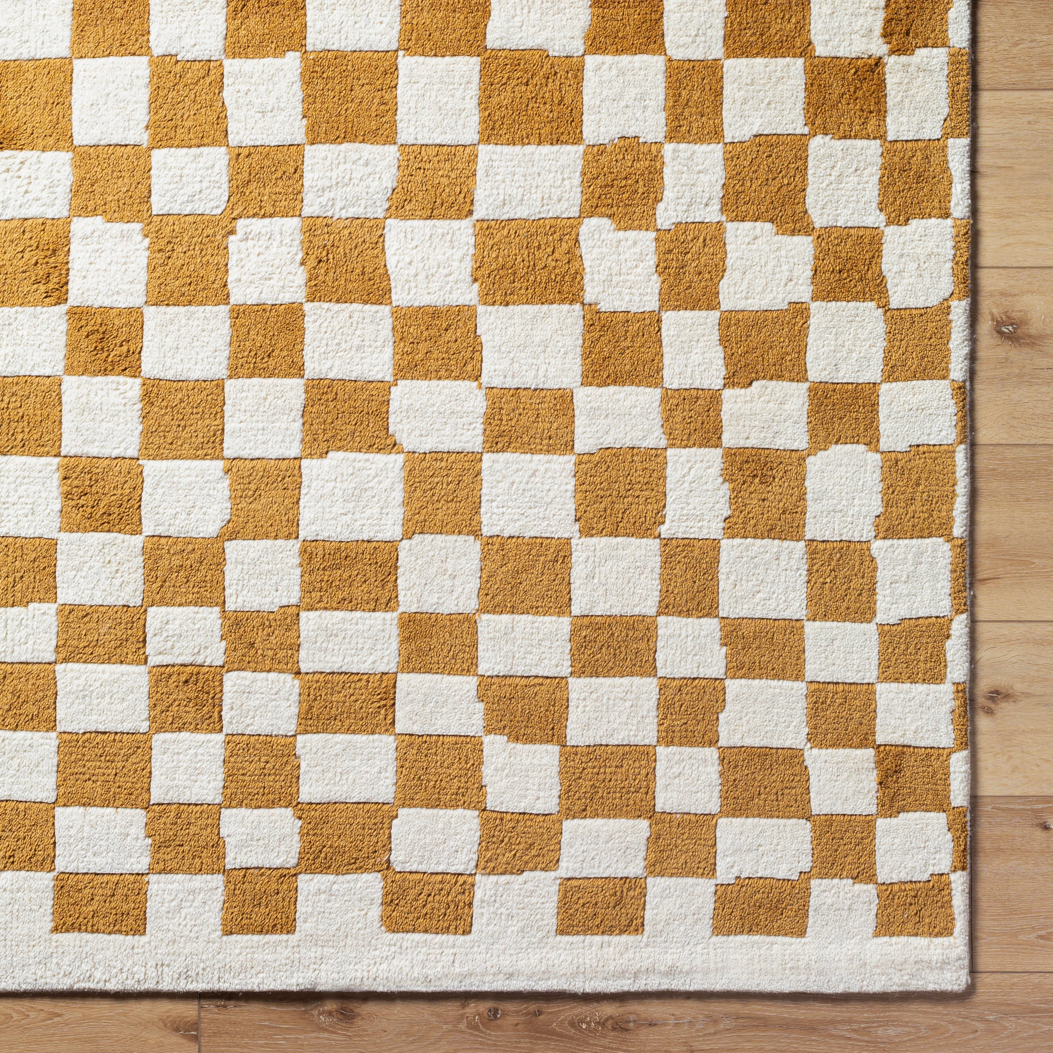 Damian Camel Checkered Rug