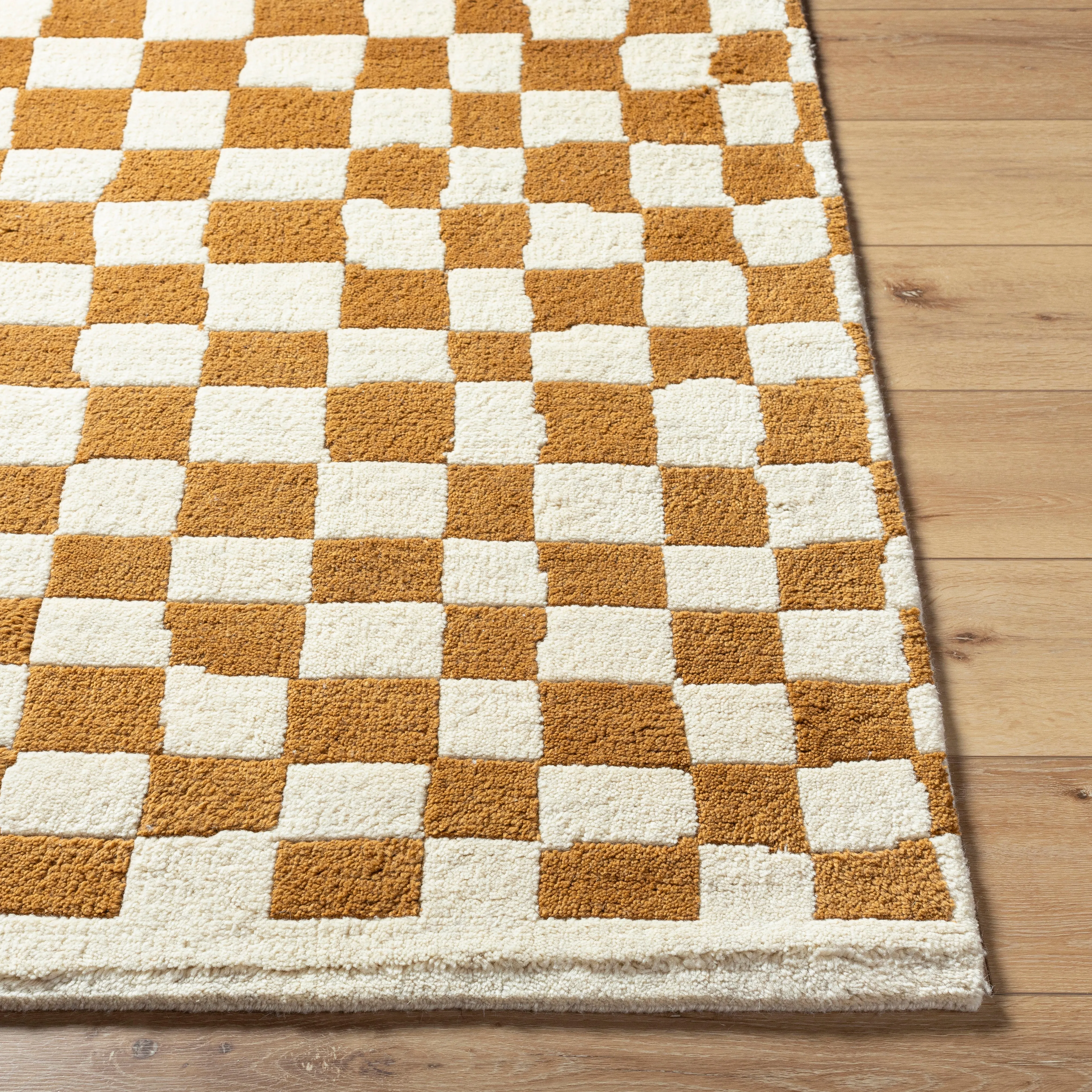 Damian Camel Checkered Rug