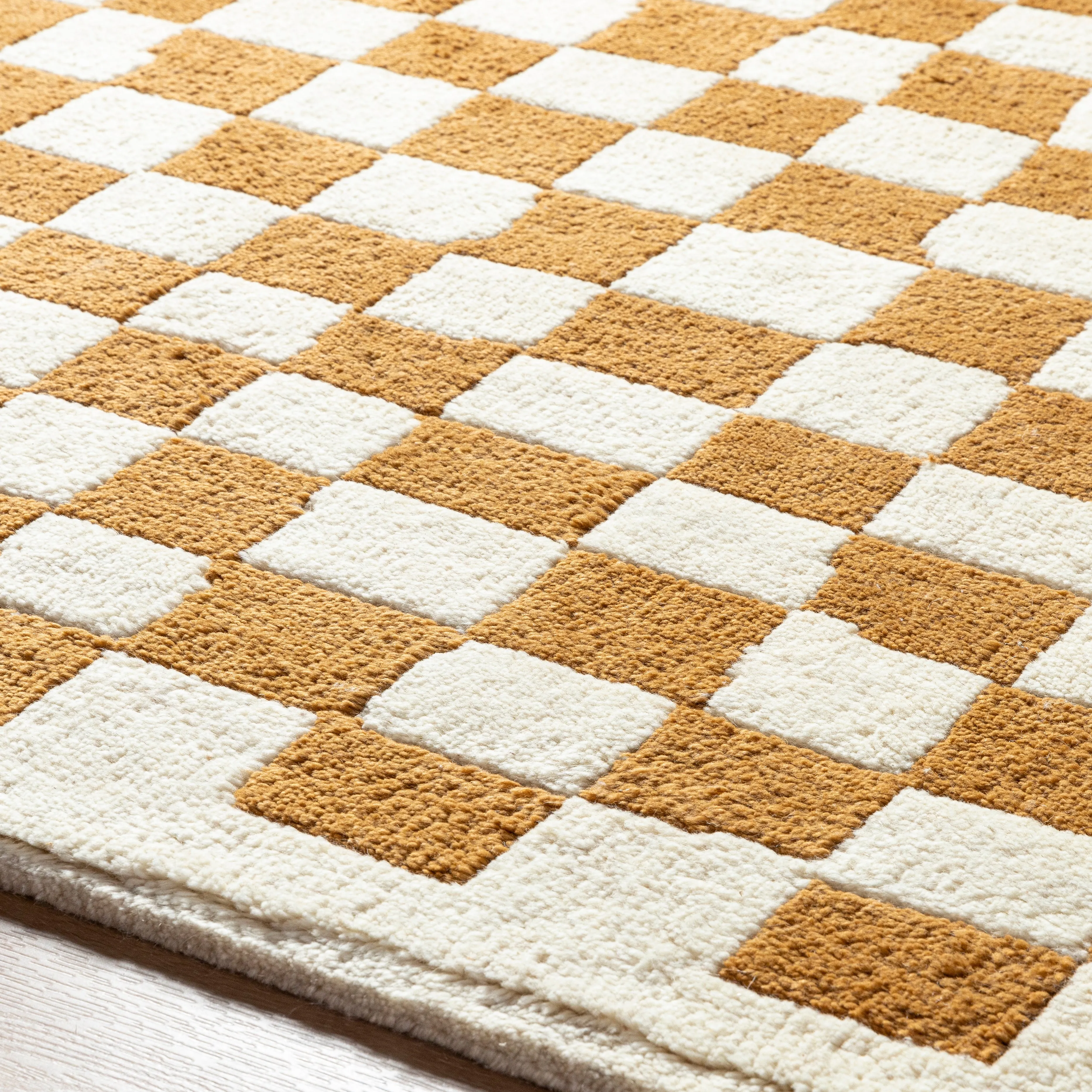 Damian Camel Checkered Rug