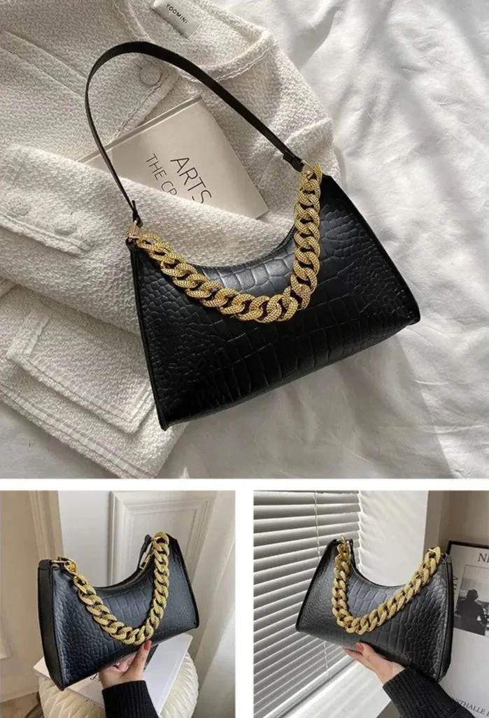 Diamond Metal Chain Shoulder Bags