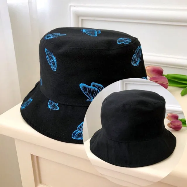 Double Sided Bucket Hat | Beach Hat | Sun hat | Summer Hat | Foldable Hat | Garden Hat | Outdoor Hat | Butterfly Hat | Reversible Bucket Hat