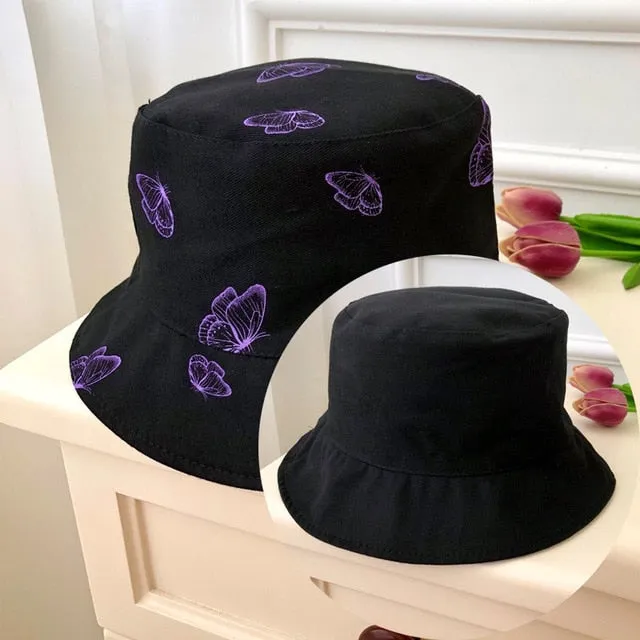 Double Sided Bucket Hat | Beach Hat | Sun hat | Summer Hat | Foldable Hat | Garden Hat | Outdoor Hat | Butterfly Hat | Reversible Bucket Hat