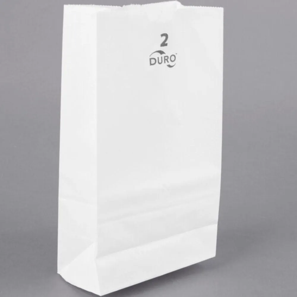 Duro Bag 13201573 2 lb. Grocery Bag, 4.31 x 2.43 x 7.87 White - Mfr# 51002, 500 per Bundle | Denson CFE