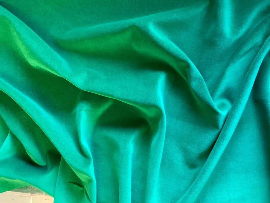 EMERALD GREEN Cotton Dressmaking Velvet / Velveteen. 112cms wide, 230gsm. by Truly Sumptuous