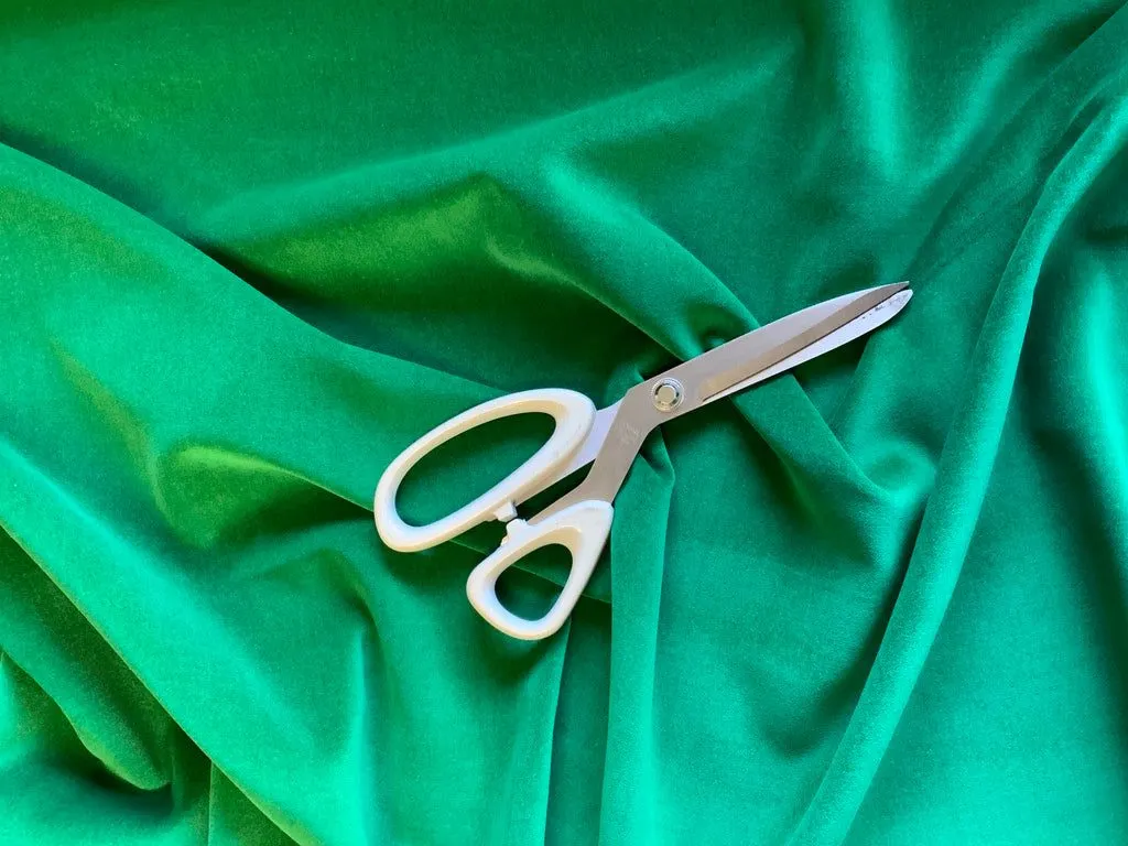 EMERALD GREEN Cotton Dressmaking Velvet / Velveteen. 112cms wide, 230gsm. by Truly Sumptuous