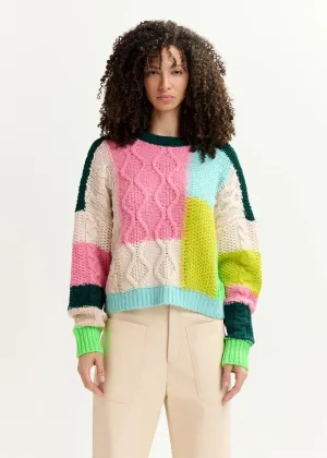 ESSENTIEL Off White Stripe Knit Sweater