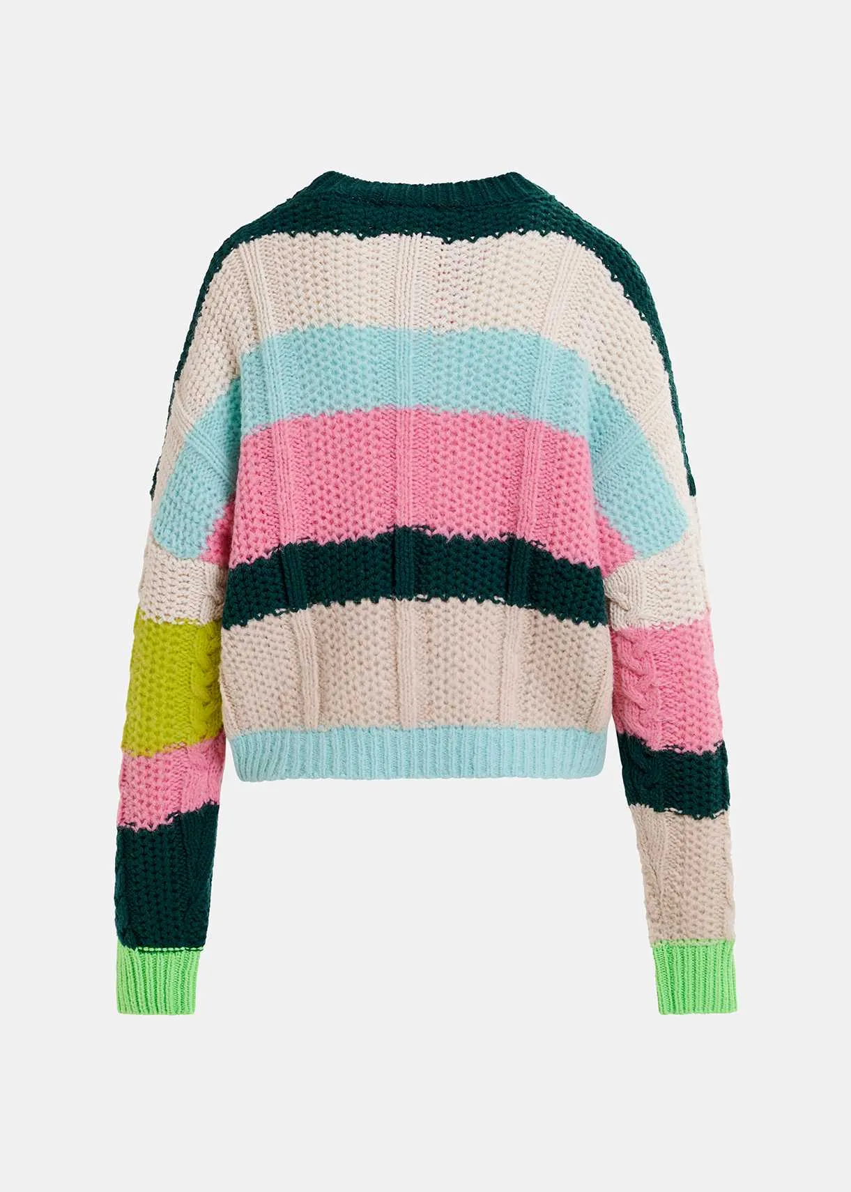 ESSENTIEL Off White Stripe Knit Sweater