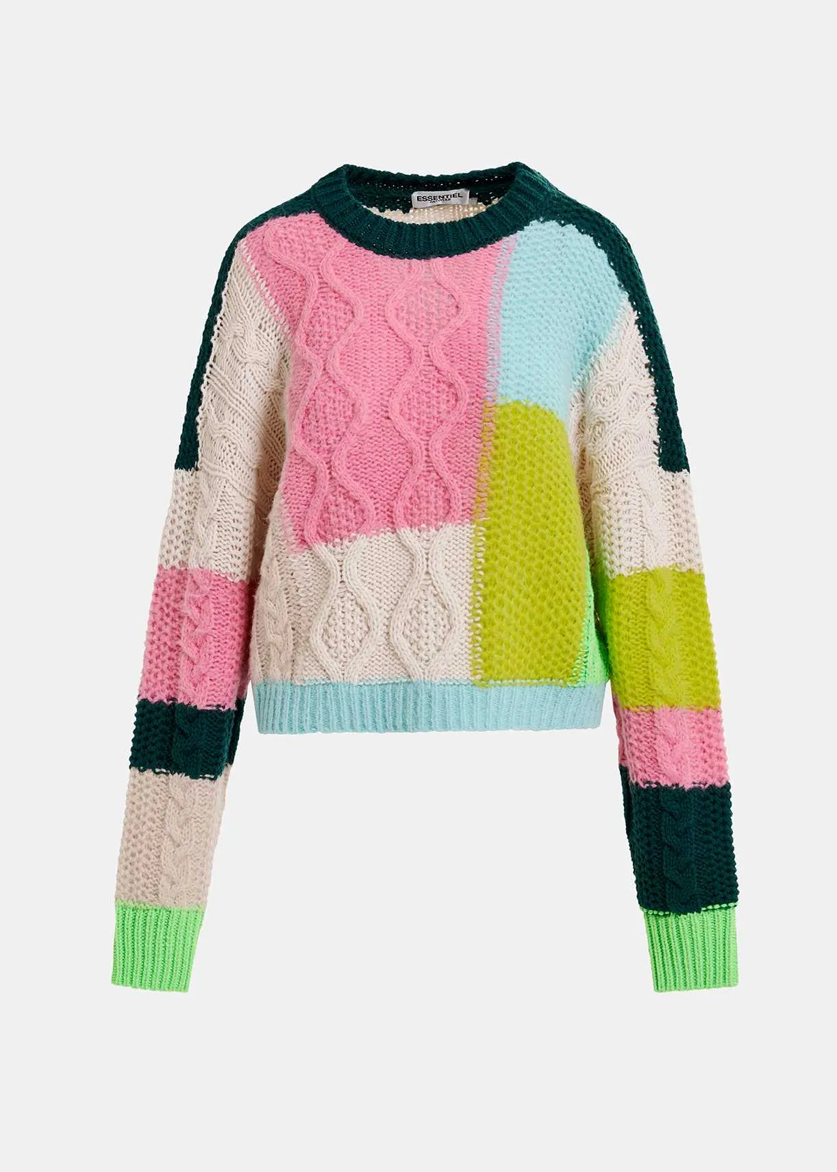 ESSENTIEL Off White Stripe Knit Sweater