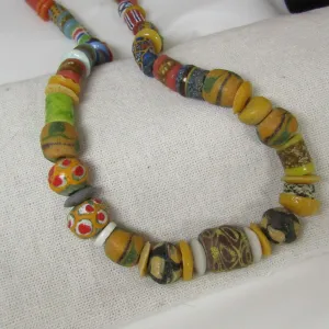 Extrra Long Handmade West African Krobo Trade Bead Necklace