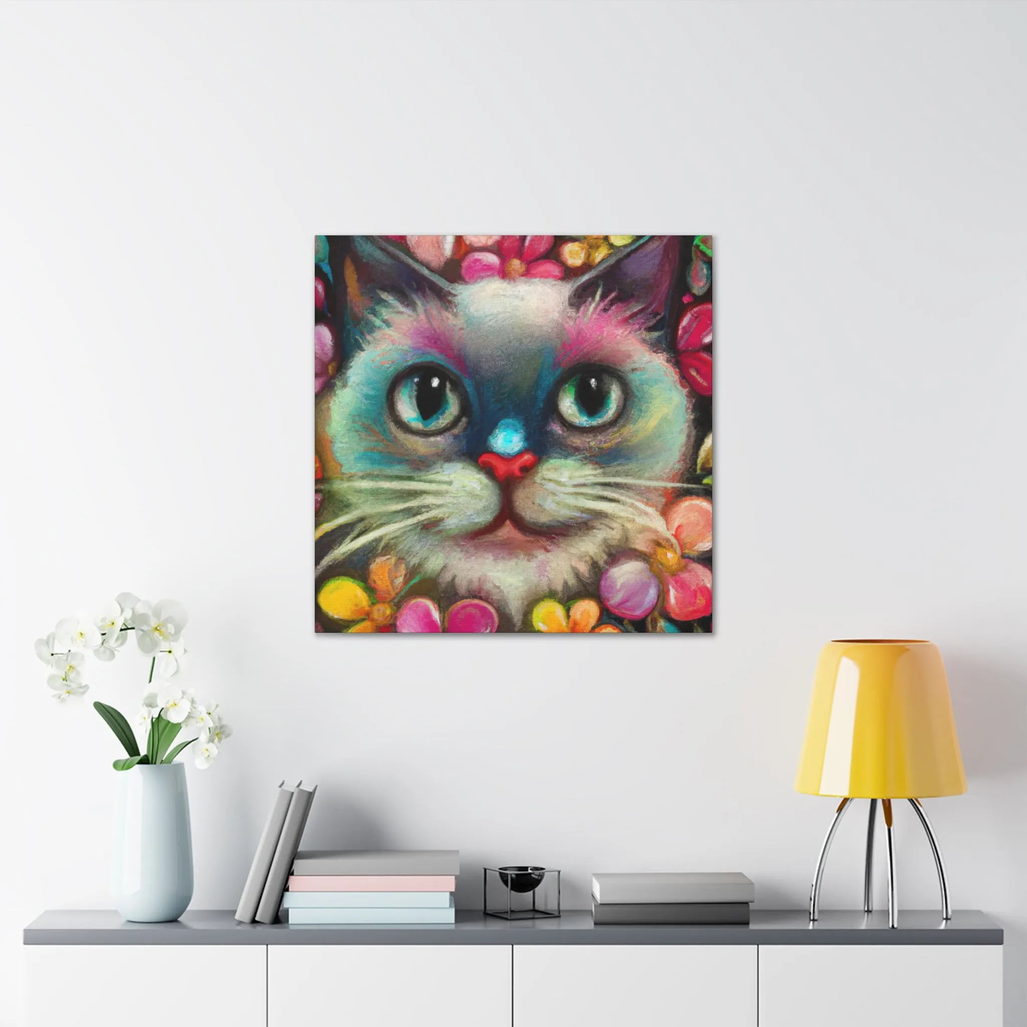 Feline FloraFade - Canvas