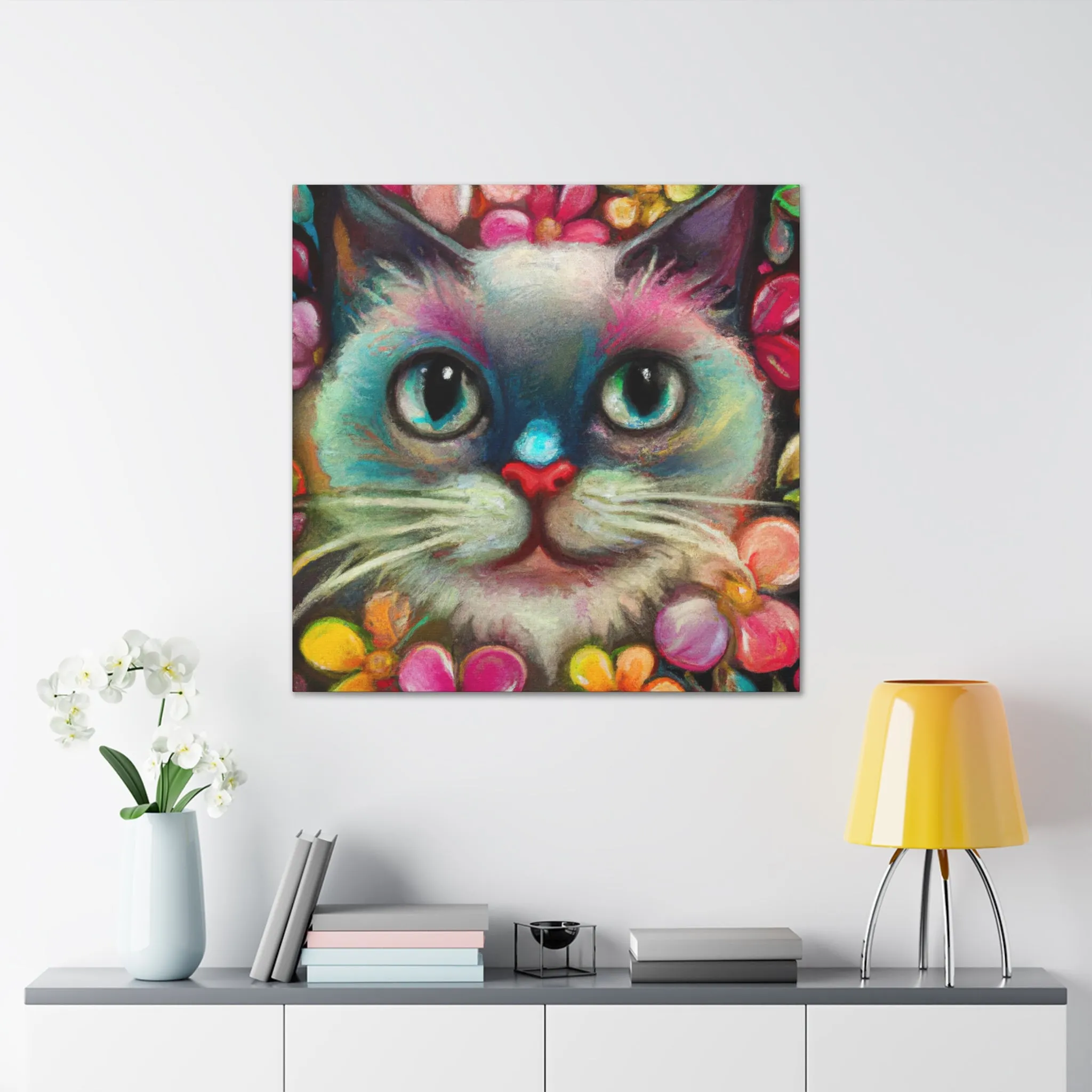 Feline FloraFade - Canvas