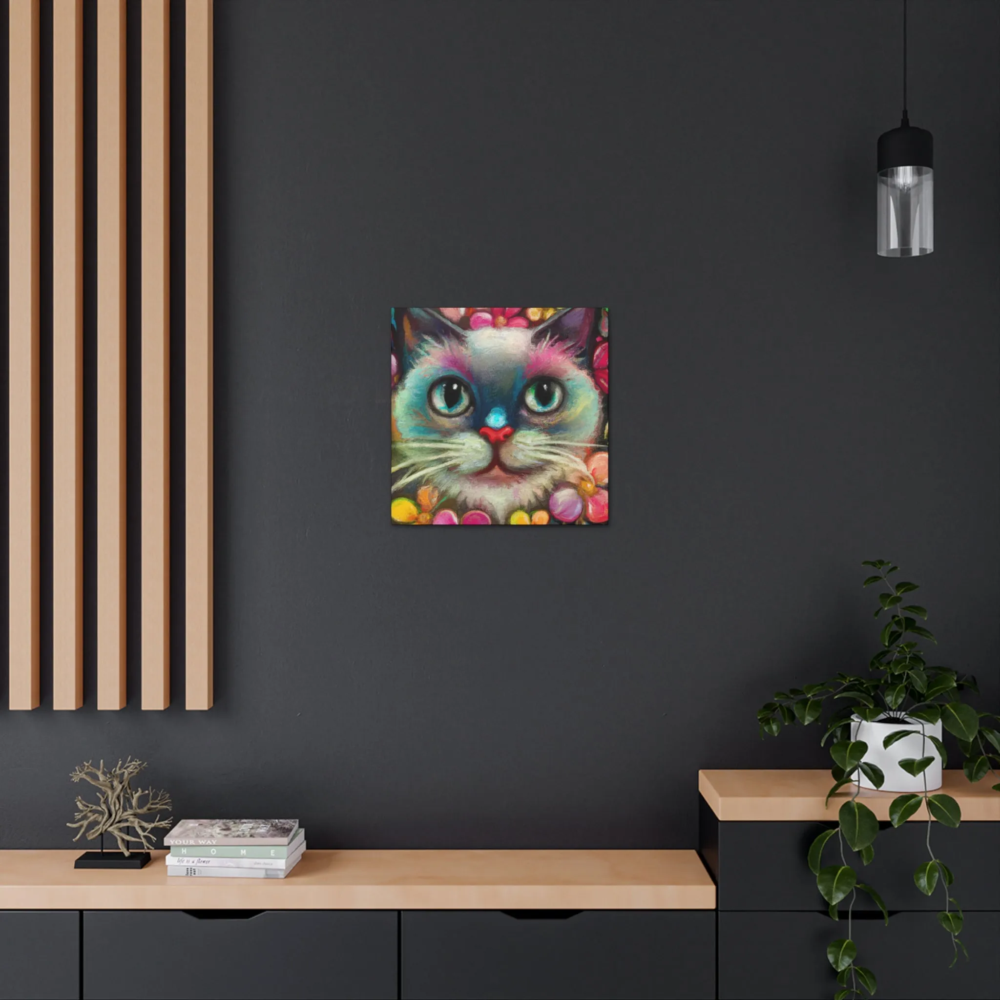 Feline FloraFade - Canvas