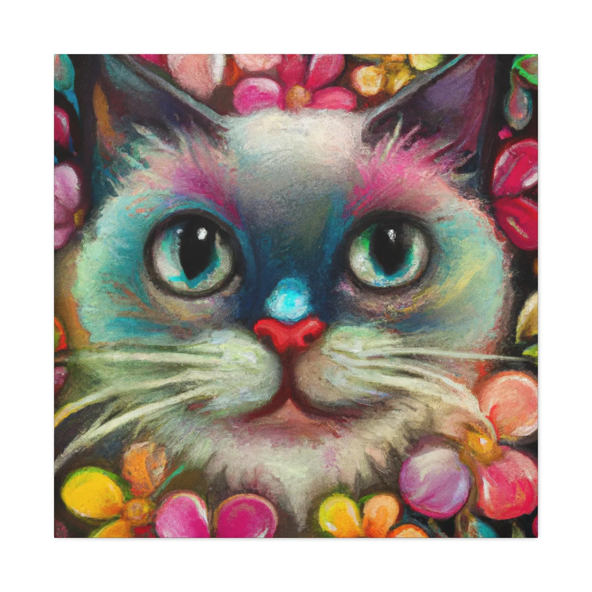 Feline FloraFade - Canvas