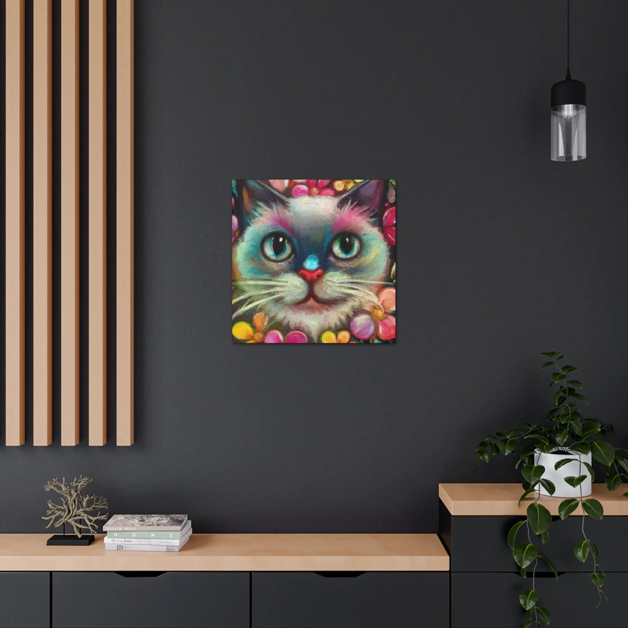 Feline FloraFade - Canvas