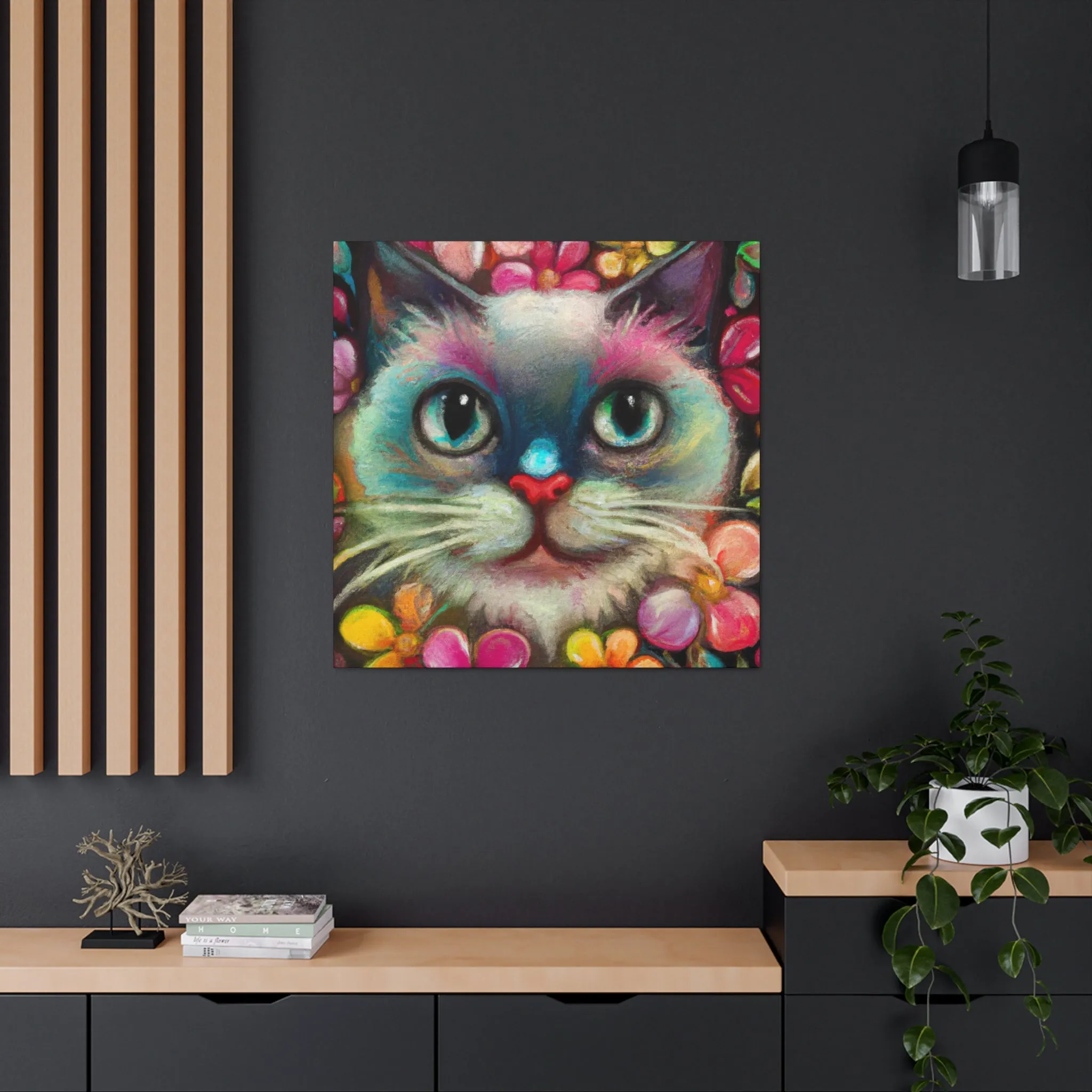 Feline FloraFade - Canvas