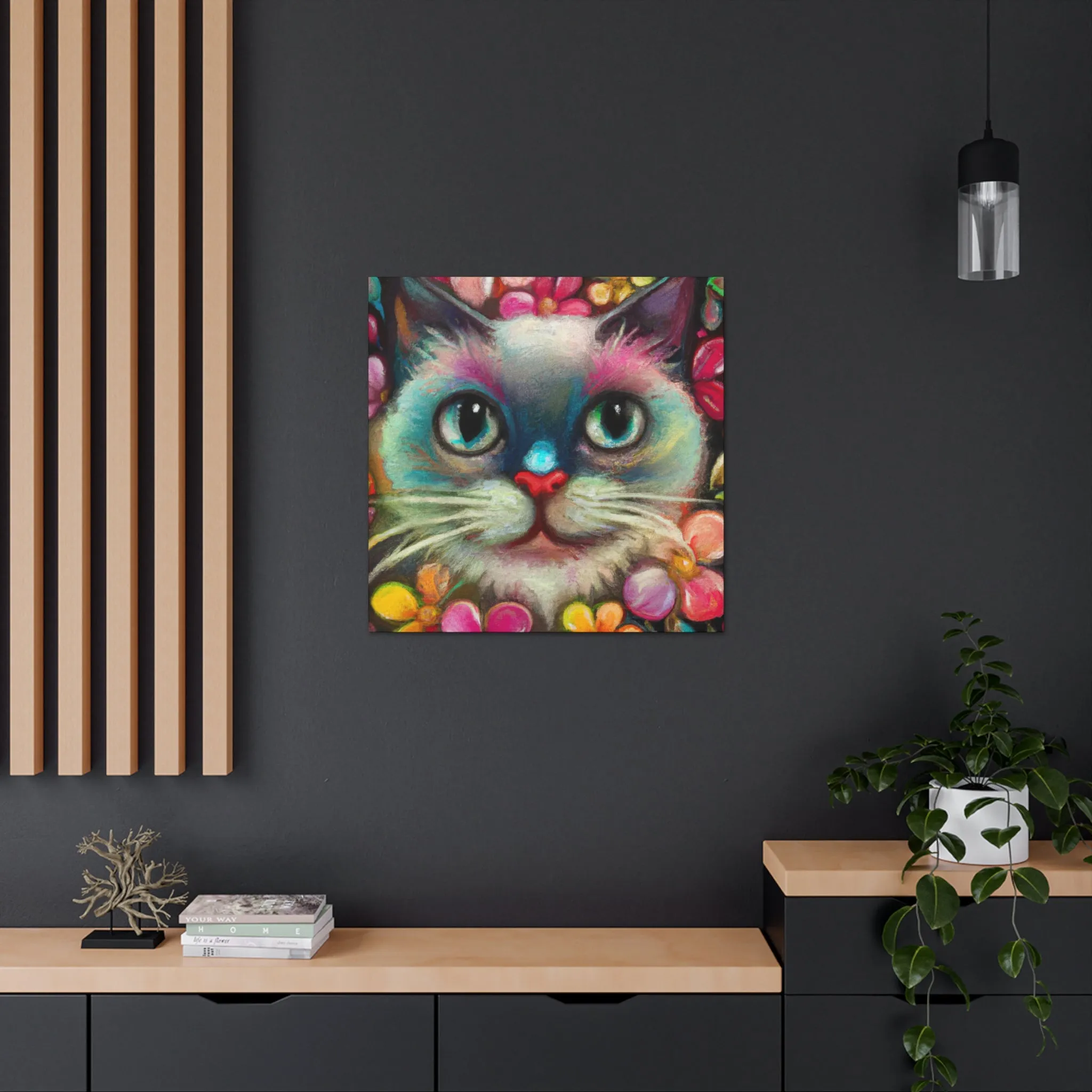 Feline FloraFade - Canvas