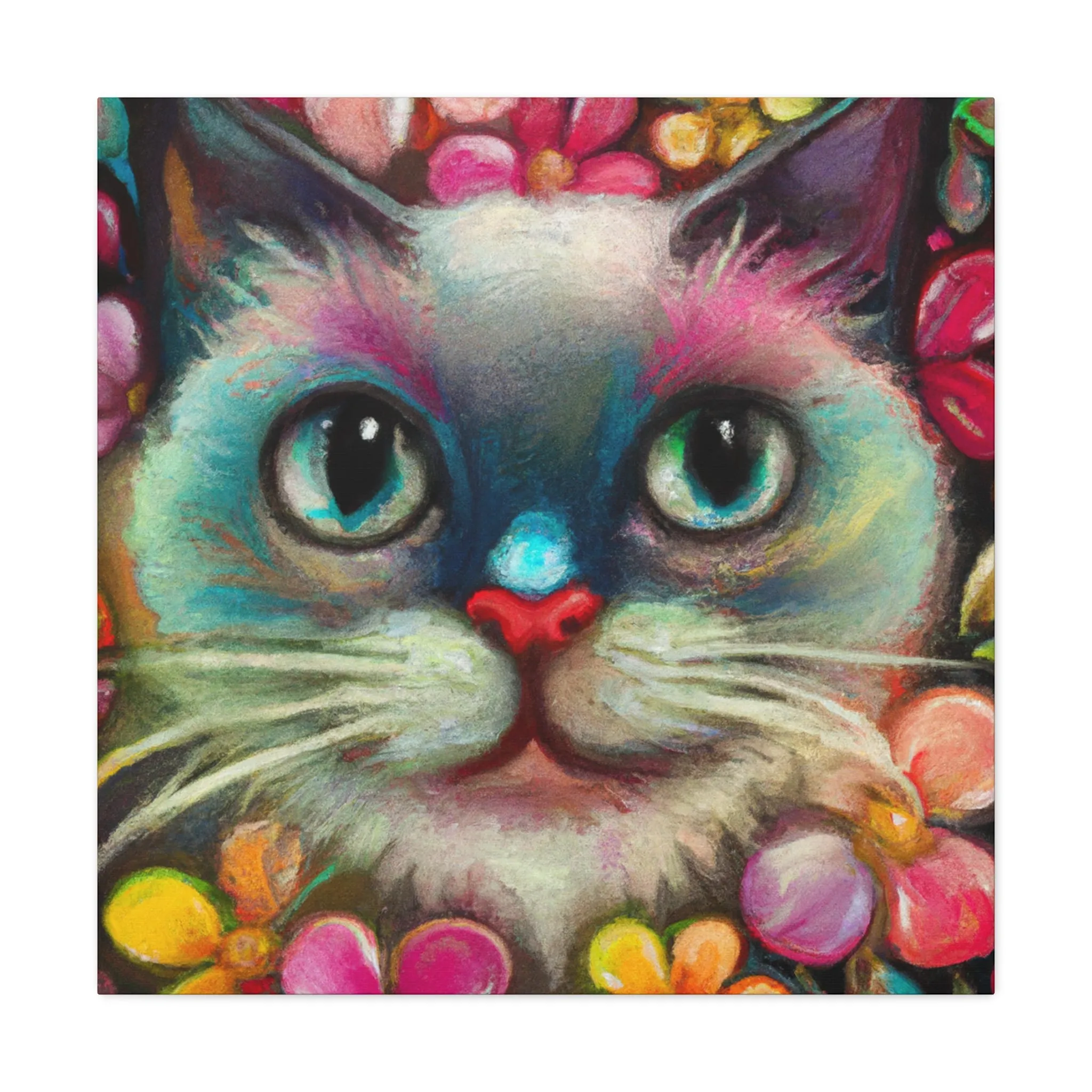 Feline FloraFade - Canvas