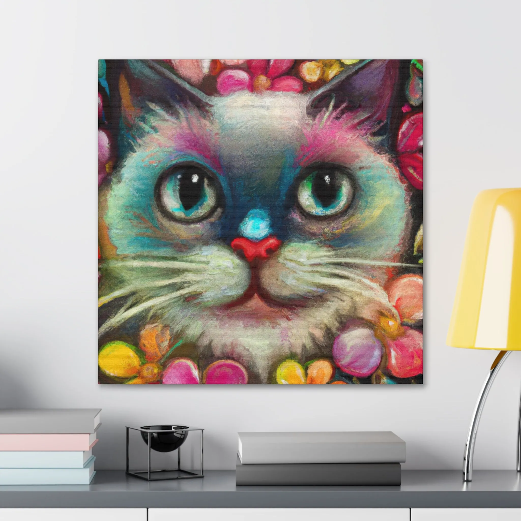 Feline FloraFade - Canvas