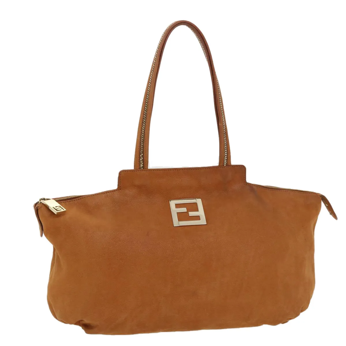 FENDI Tote Bag Leather Brown  hk725