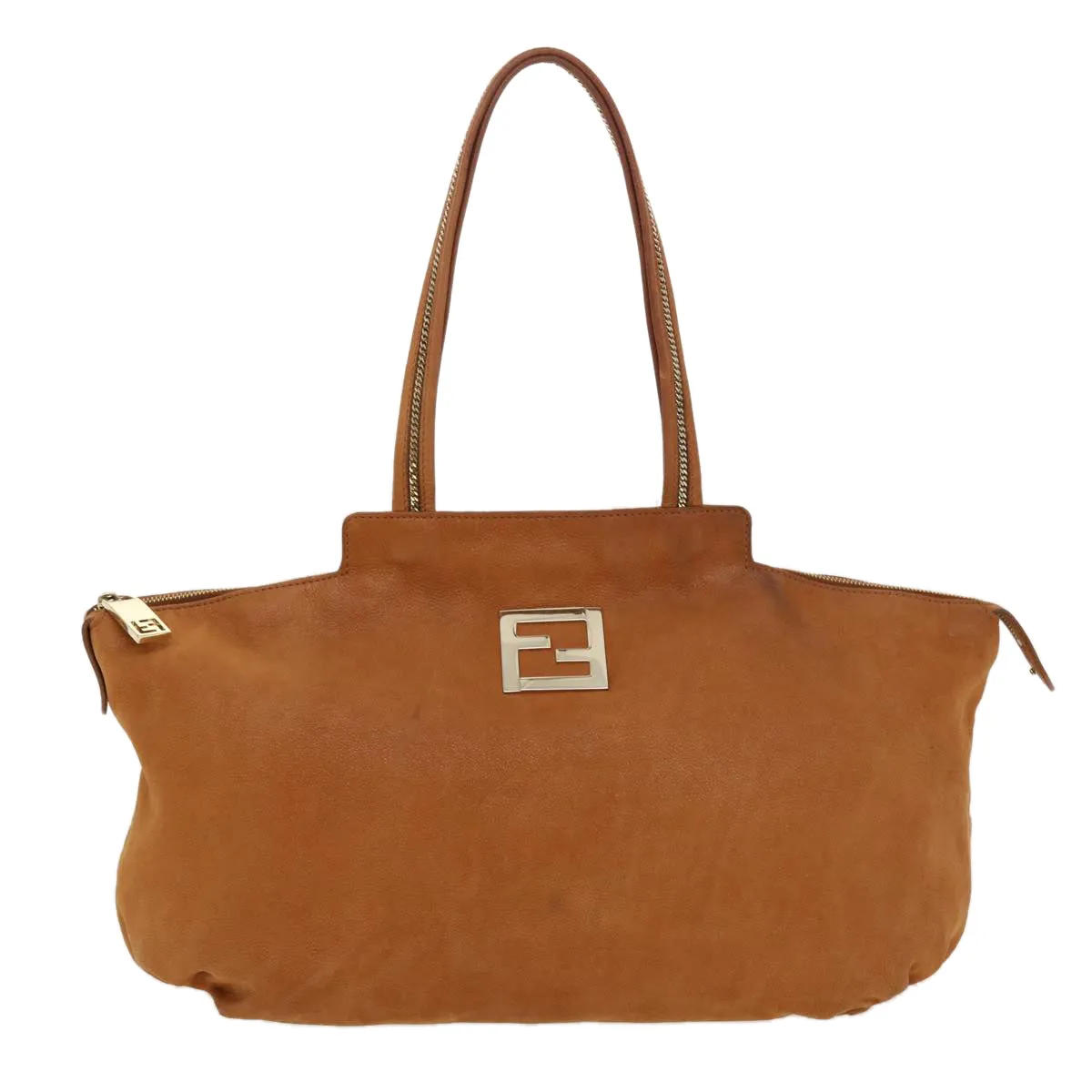 FENDI Tote Bag Leather Brown  hk725