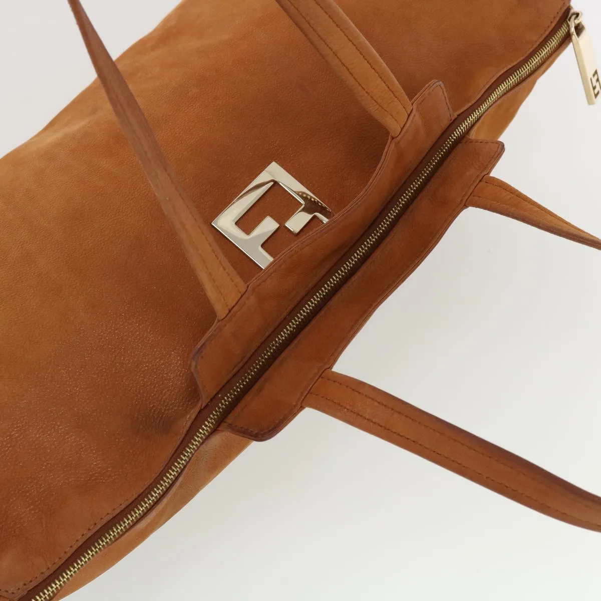 FENDI Tote Bag Leather Brown  hk725