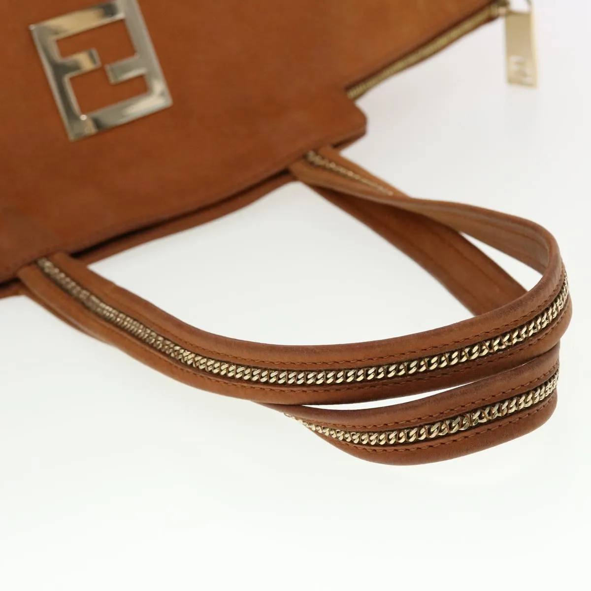 FENDI Tote Bag Leather Brown  hk725