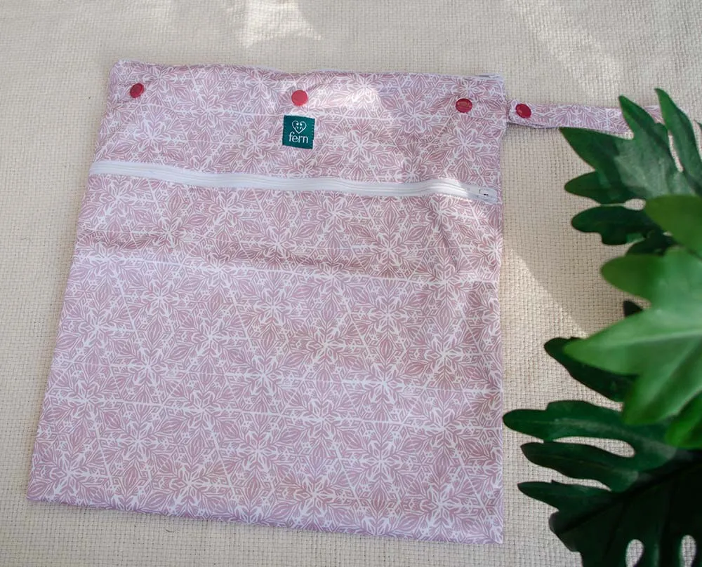 Fern Large Wet Bag - Pink Geometric