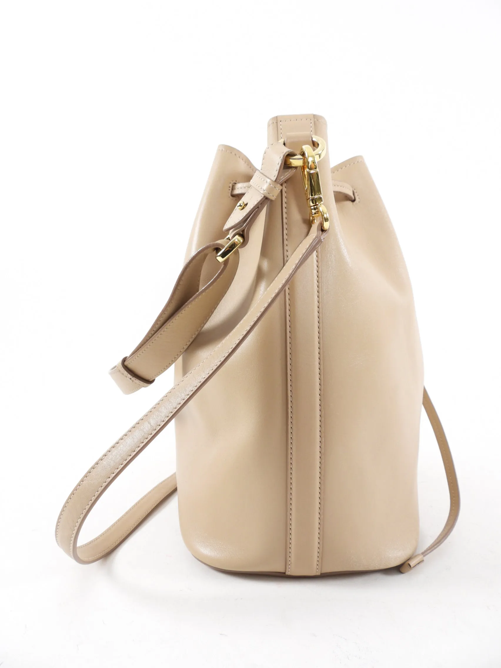 Ferragamo Sansy Light Beige Leather Two-Way Bucket Bag