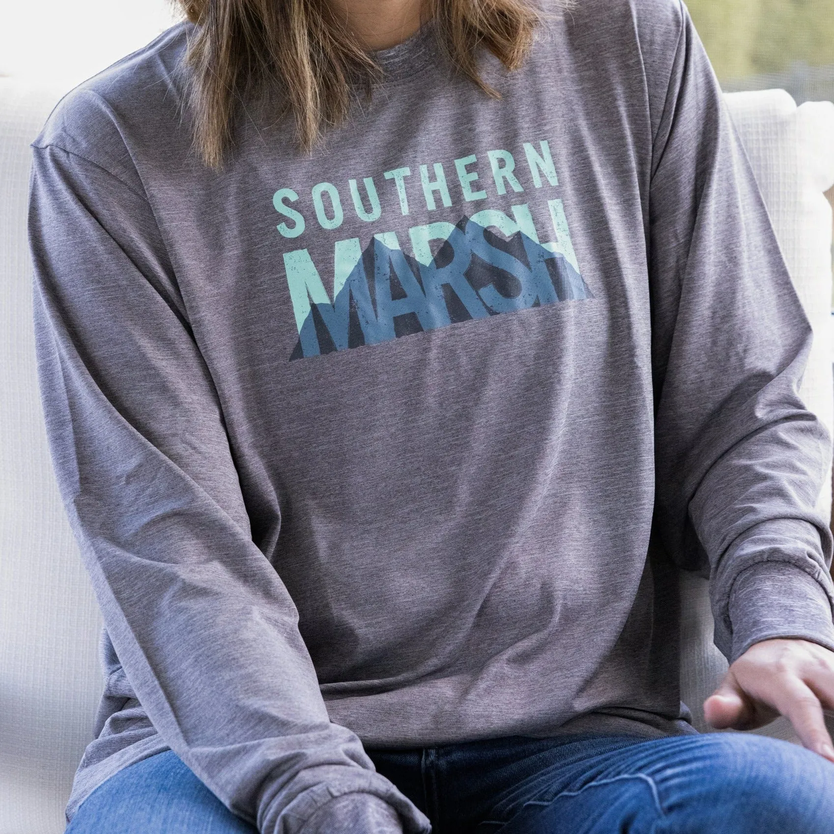 FieldTec™ Heathered Performance Tee - Marsh Mountains - Long Sleeve