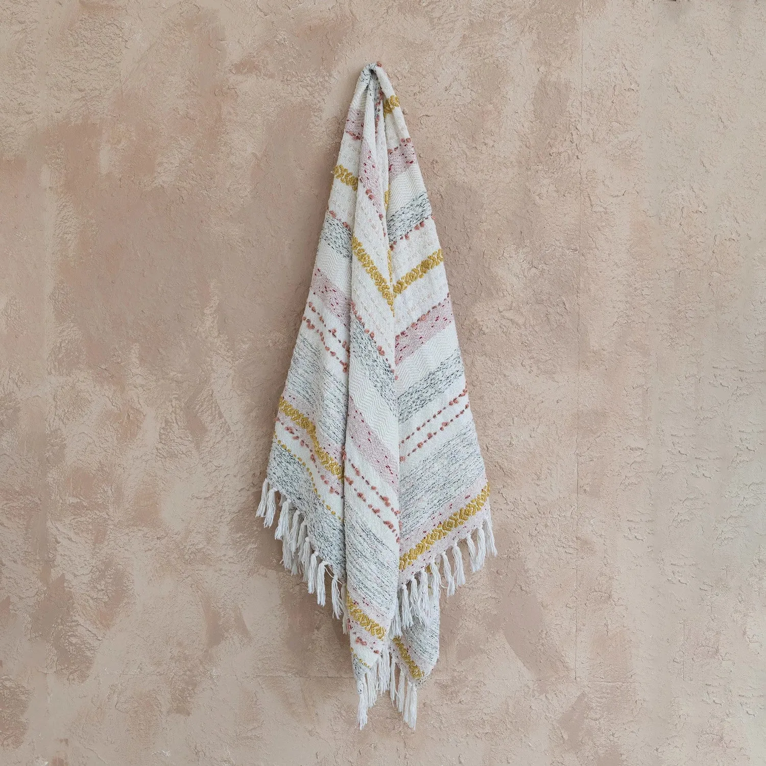 Fresh Flair Woven Fringed Throw