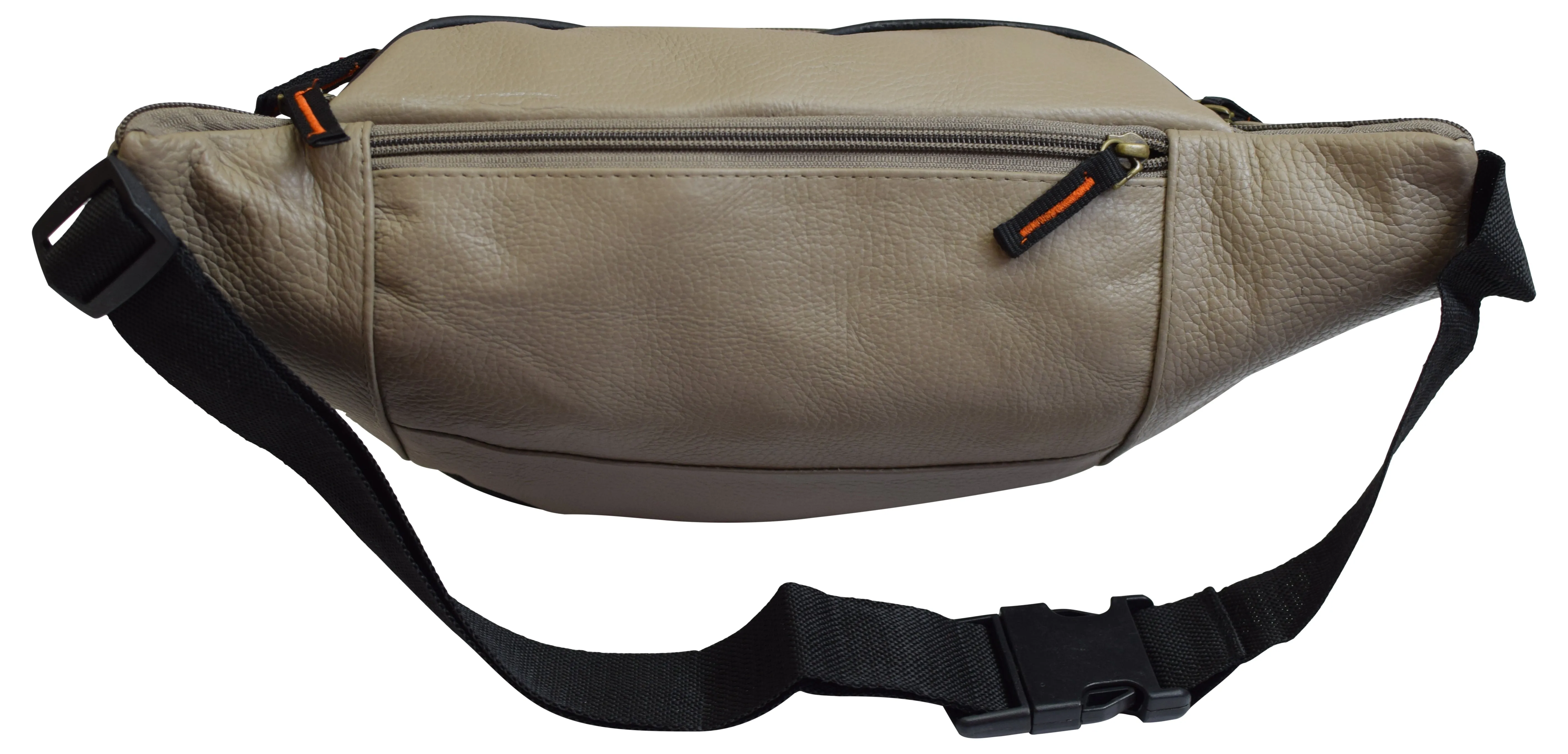 Genuine Pebbled Leather Fanny Pack Multiple Pockets Waist Bag Travel Hiking Sports 7311