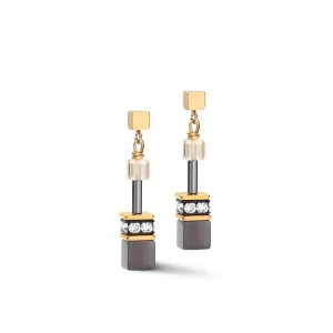 GEOCUBE Grey-Gold Earrings