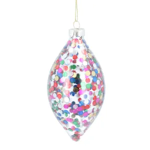 Gisela Graham Rainbow Sequin Glass Bauble