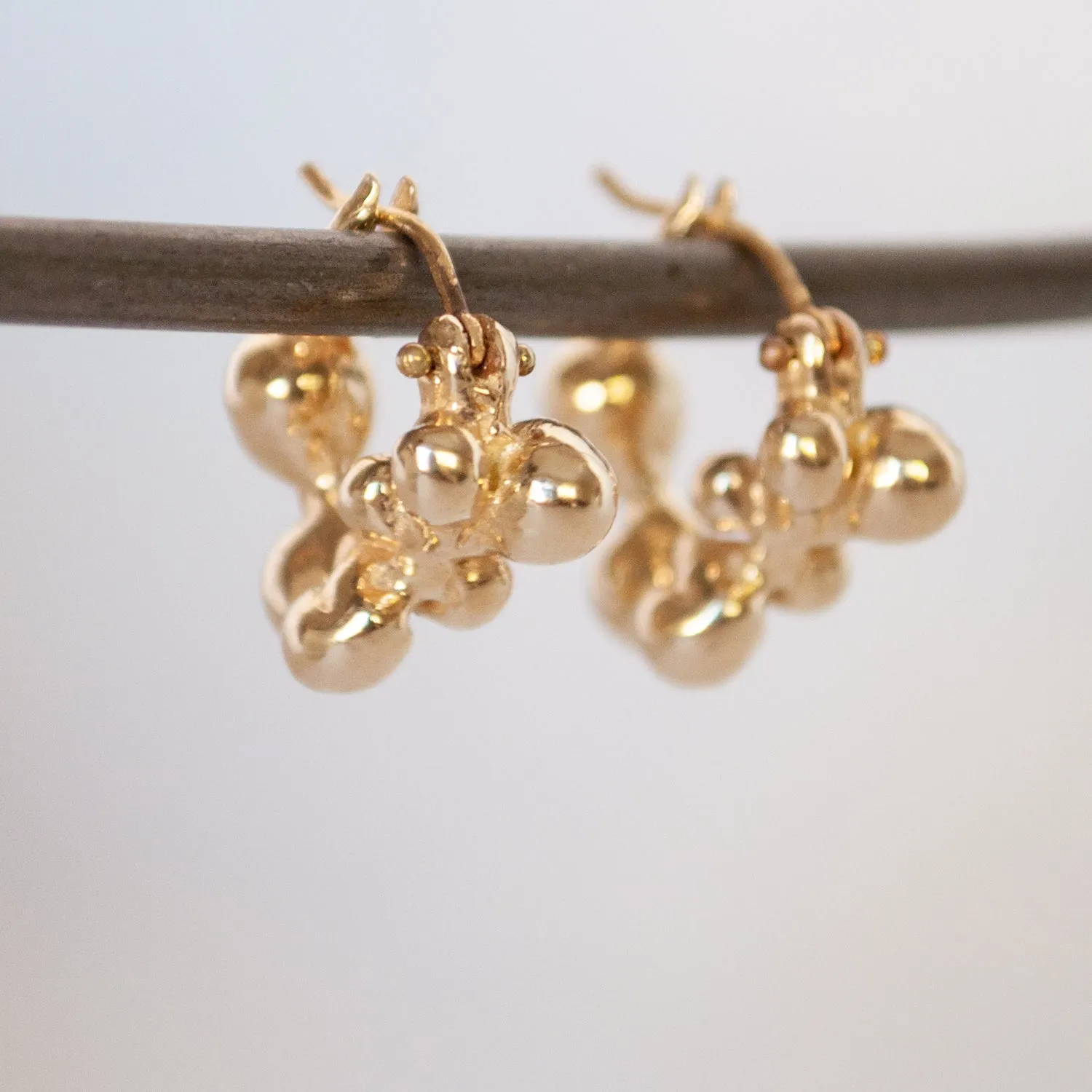 Gold Molten Cluster Hoops