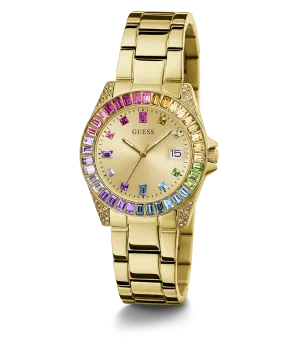 GUESS Ladies Gold Tone Date Watch