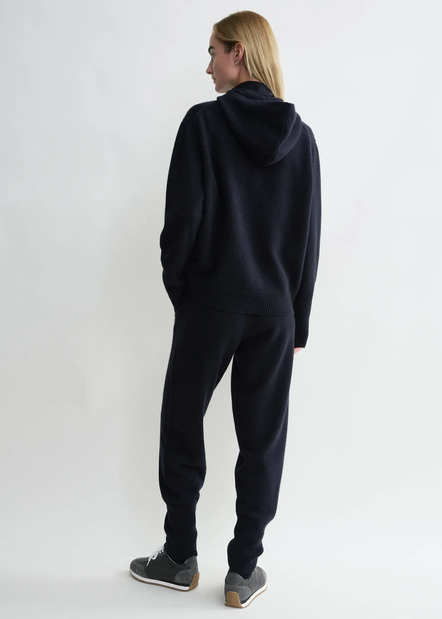 Hooded cashmere sweatshirt navy