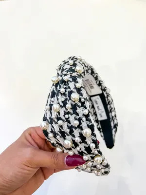 Houndstooth Pearl Headband